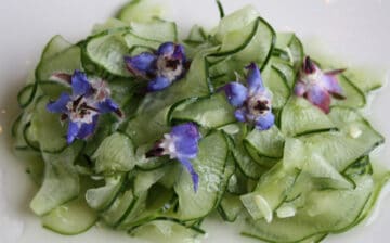 Cucumber Borage Flower salad.