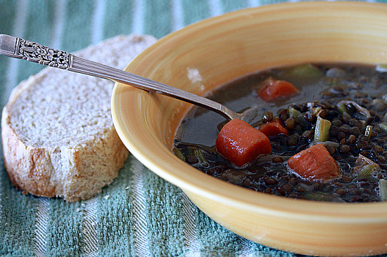 lentil soup and bread | healthy green kitchen lentil soup and bread