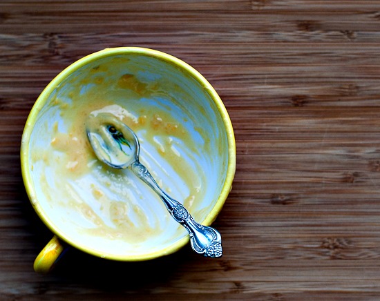 ice cream yellow bowl empty