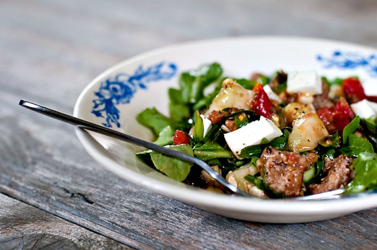 Panzanella Salad with Avocado, Corn, and Smoked Mozzarella Panzanella Salad