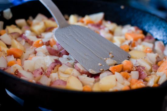cooking potatoes