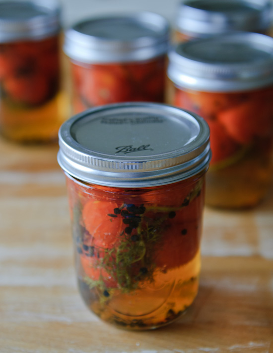 pickled tomatoes pickled cherry tomatoes in a ball jar