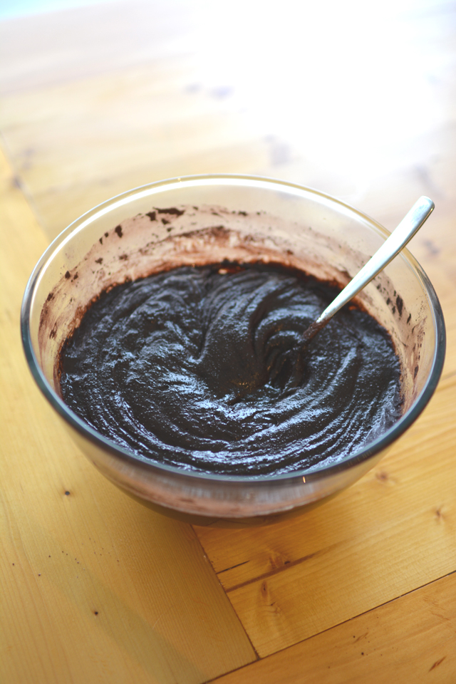 mixture of butter, cocoa powder, and flour