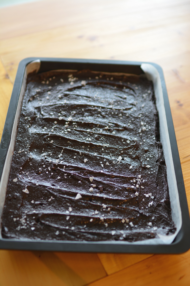 an image of a raw batter in a tray with sea salt on top