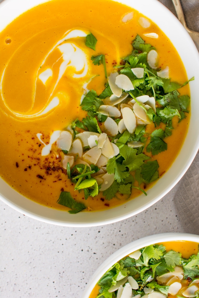 This super easy recipe for Sweet Potato Soup will leave you feeling warmed from the inside out! Click through for the recipe!