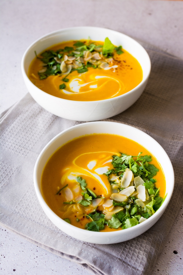 This super easy recipe for Sweet Potato Soup will leave you feeling warmed from the inside out! Click through for the recipe!