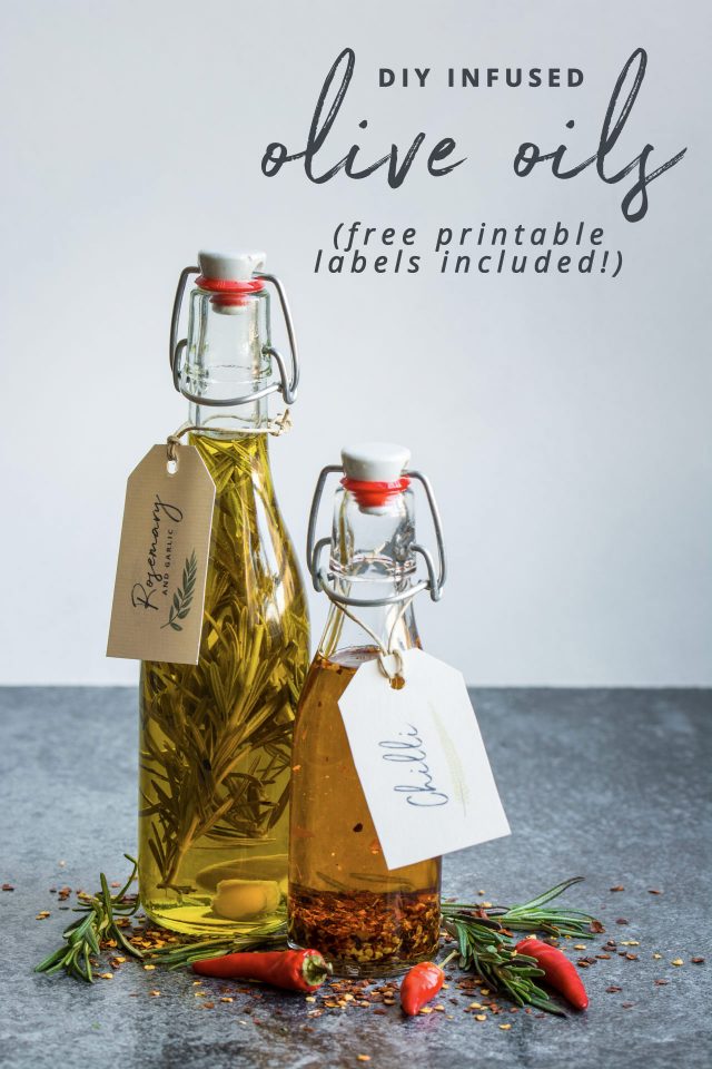 Super easy DIY infused Oils with FREE printable gift labels!